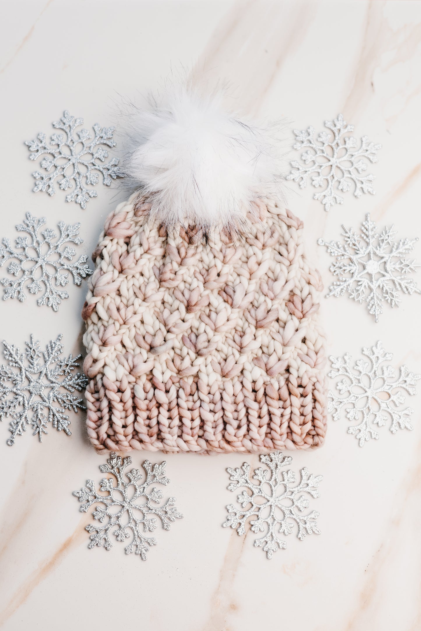 Snowflake Kisses Lotus Flower Beanie - Luxury Beanie