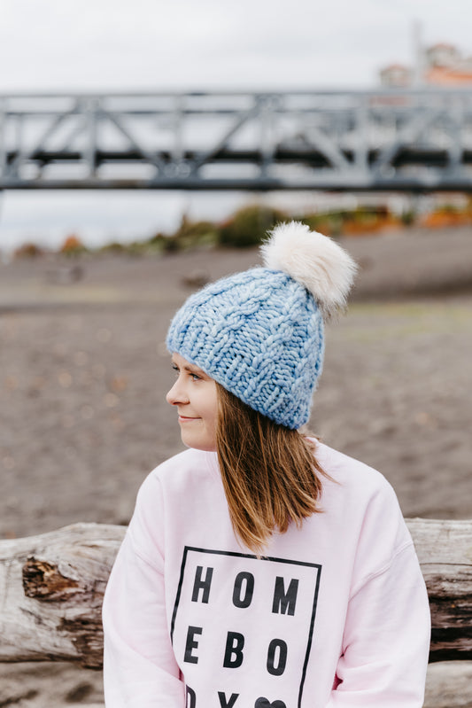 Uptown Girl Knit Beanie  - Blue Haze